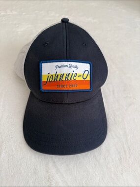 johnnie-O Navy Cap with White Mesh and Multicolor Patch